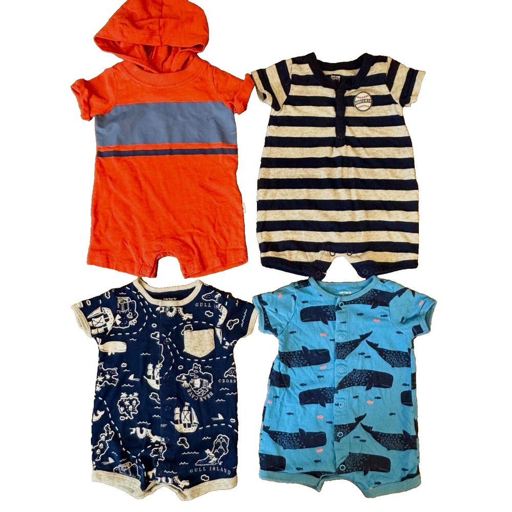 Carters Baby Boy 3 Months Outfits Clothes Lot Bundle Rompers Daddys MVP Baseball